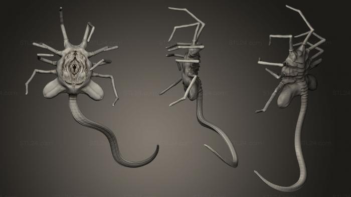Miscellaneous figurines and statues (Facehugger, STKR_0164) 3D models for cnc